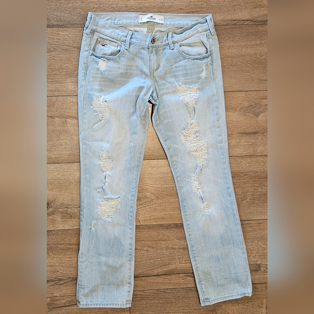 Lightly Worn - HOLLISTER - Low-rise 5 Pocket Distressed Jeans - Size 27